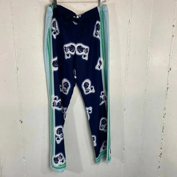 Victoria Secrets L blue/green floral drawstring satin PJ bottoms - Picture 2 of 7